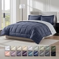 thumbnail image 1 of Virtu King Size comforter sets Bed in a Bag, 7pc Reversible Bedding Comforter Sets with Sheets, Navy, 1 of 9