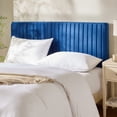 thumbnail image 1 of Virtu King Headboard Only,King Size Upholstered Velvet Bed Headboard, Wall Mounted, Peel and Stick, No Tools Required, Navy, 1 of 10