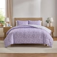thumbnail image 1 of Virtu Comforter Sets, All Season Lightweight Botanical Full Size Comforter Sets, 3-Pc Bedding Sets, Lavender/Off White, 1 of 8