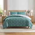 thumbnail image 1 of Virtu Comforter Sets, All Season Lightweight Botanical Queen Comforter Set, 3-Pc Bedding Sets, Gentle Pine/Cloud Stone, 1 of 8