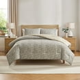 thumbnail image 1 of Virtu Comforter Sets, All Season Lightweight Botanical Queen Comforter Set, 3-Pc Bedding Sets, Lunar Grey/Pale Champagne, 1 of 8
