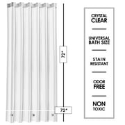 Virtu Premium 8G Plastic Shower Curtain Liner Mildew Resistant, Waterproof Shower Liner, 72" X 72", Clear