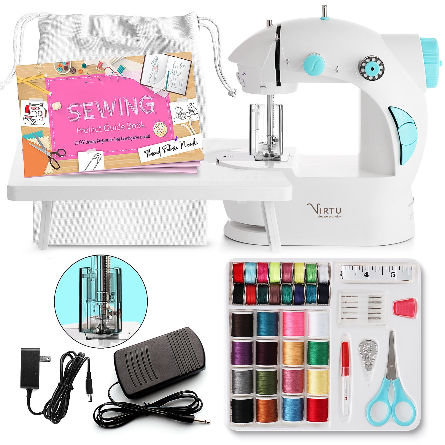 Virtu Sewing Machine Kit for Beginner, Dual Speed Portable Sewing Machine  (48 Piece)