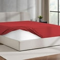 thumbnail image 1 of Virtu Twin Fitted sheet only, 1800 Extra deep pocket fitted sheet soft microfiber, Red, 1 of 6