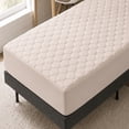 thumbnail image 1 of Virtu Twin Size Quilted Fitted Mattress Pad Cover, 100% Waterproof Mattress Protectors, Deep Pocket Fitted Mattress Cover 8" - 21" (39" x 75", Beige Cream), 1 of 9