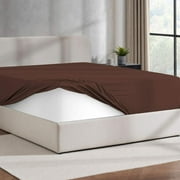 Virtu Twin XL Fitted sheet only, 1800 Extra deep pocket fitted sheet soft microfiber, Brown