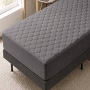 Virtu Twin XL Size Quilted Fitted Mattress Pad Cover, 100% Waterproof Mattress Protectors, College Dorm Room Essentials, Deep Pocket Fitted Mattress Cover 8" - 21", Gray