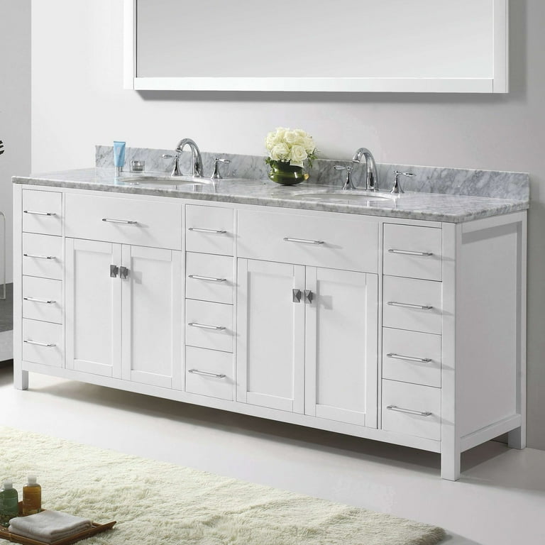 Caroline Madison 36 in. W Bath Vanity Cabinet Only in White Caroline Madison 36 in. W Bath Vanity Cabinet Only in White