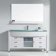 thumbnail image 1 of Virtu USA Ava 55" Glass Single Bathroom Vanity Cabinet Set in White, 1 of 5