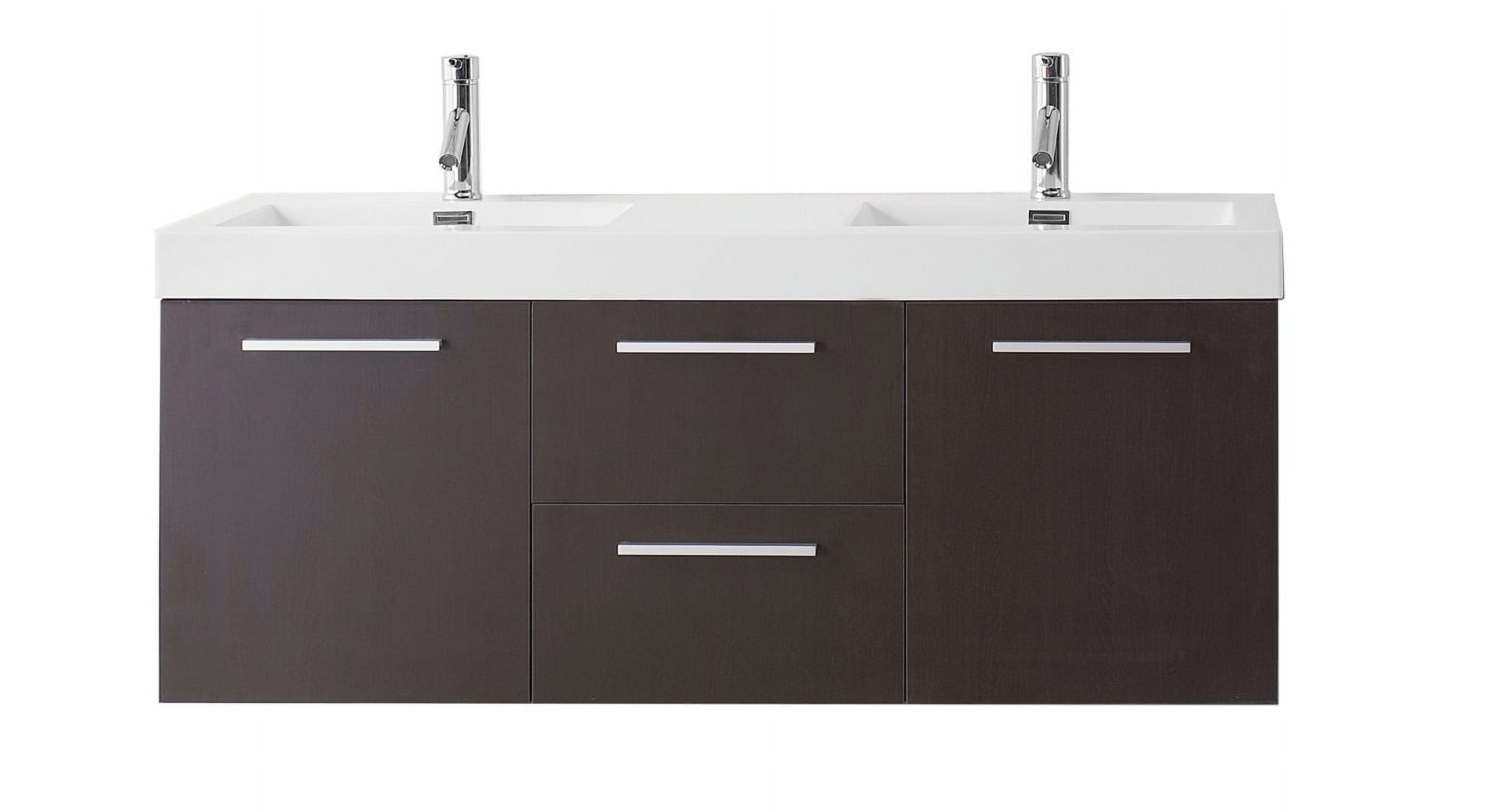 Virtu USA Midori 54" Polymarble Double Bathroom Vanity Cabinet Set in ...