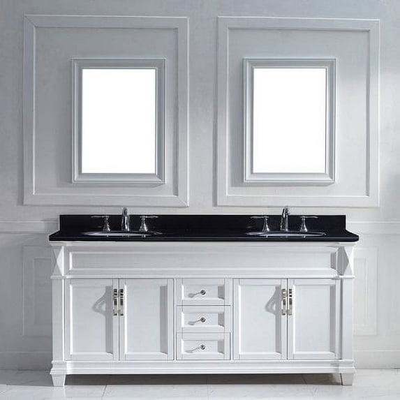 Virtu USA Victoria 72'' Double Bathroom Vanity Set with Mirrors