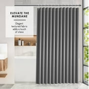 Virtu Waffle Fabric Shower Curtains, 72" X 72" Waterproof Bathroom Shower Curtain Gray