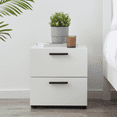 thumbnail image 1 of Virtu White Nightstand, Wood Bedroom Bedside Table with 2 Drawers, Living Room Side Table, 1 of 7