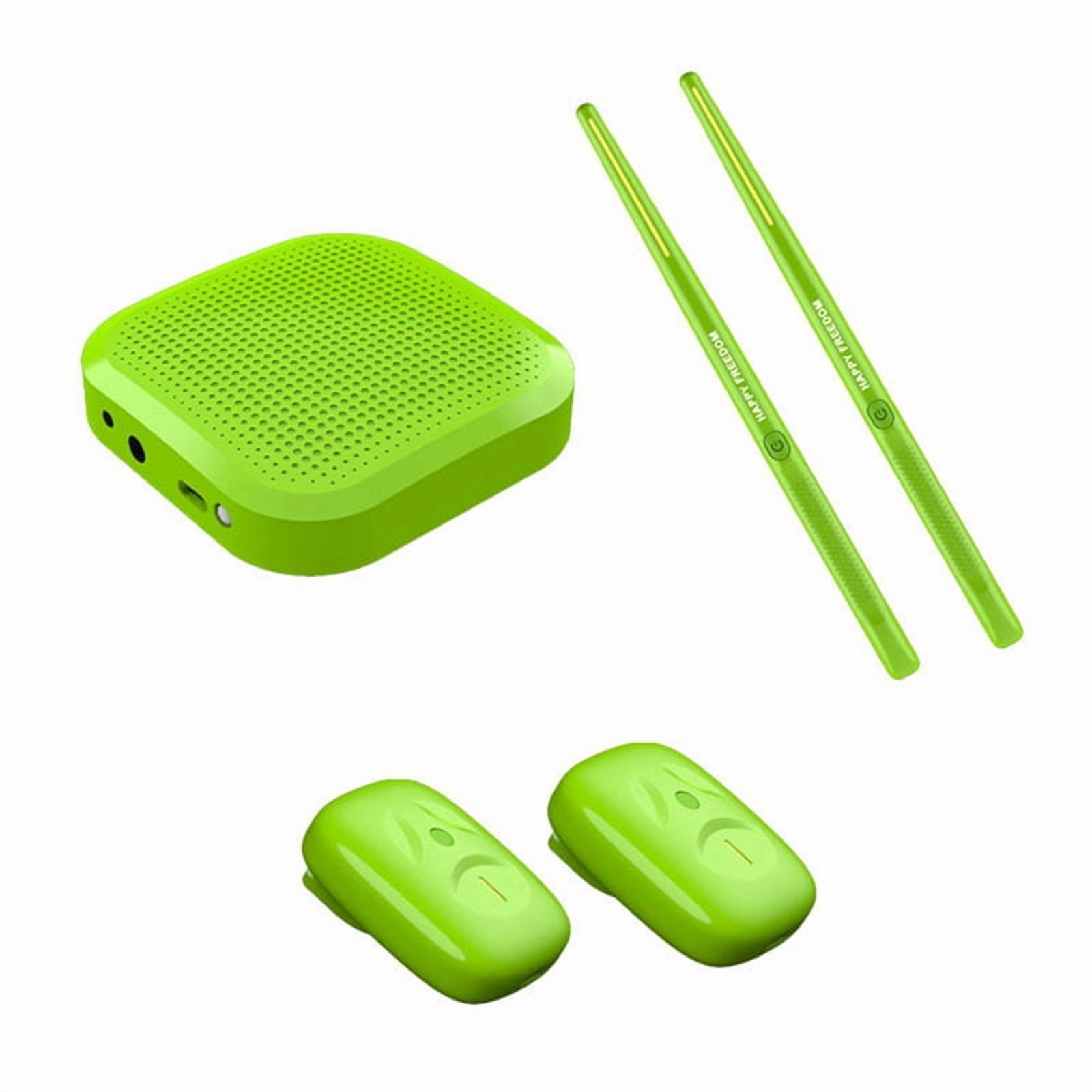 Virtual Air Drum Set with Drumsticks and Pedals Electronic Virtual Air Drum for Adults and Children Musical Gift,2 x Drumsticks 1 x Audio Converter 2 x Pedals,Green