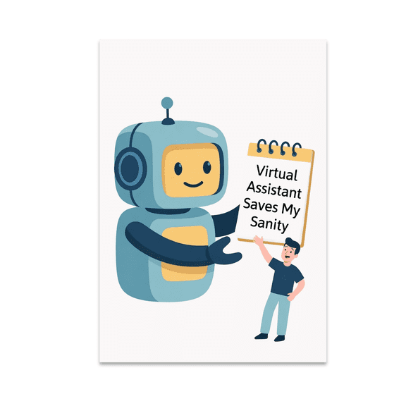 Virtual Assistant Saves My Sanity - Tech Humor Enthusiast - 13x19 Poster Print