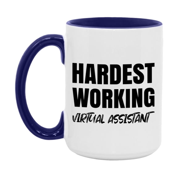 Virtual Assistant Superlative Mug, Hardest Working Virtual Assistant, 11oz or 15oz Ceramic Coffee Mug, Double-Sided Cup, Gift for Virtual Assistant, Coworker Gift, Boss Gift