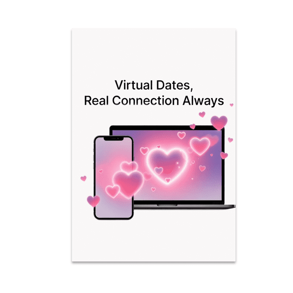Virtual Date Night Art - Long-Distance Relationship Enthusiast - 13x19 Poster Print