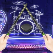 Virtual Electronic Drum Set, Air Drum Sticks Set, Electric Drumsticks, Air Drum with Drumsticks, Bluetooth and 8 Sounds, Electric Tabletop Drum Set Machine for Beginners Adults Kids Gift Black