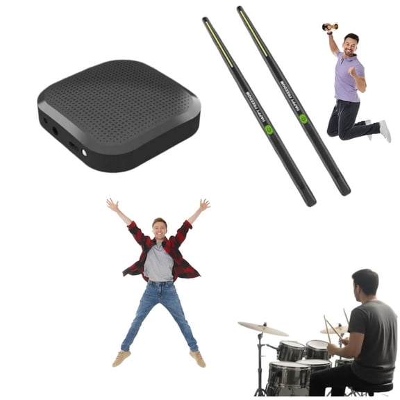 Virtual Electronic Drum Set, Air Drum Sticks Set, Electric Drumsticks, Air Drum with Drumsticks, Pedals, Bluetooth and 8 Sounds, Electric Tabletop Drum Set Machine (3PCS)