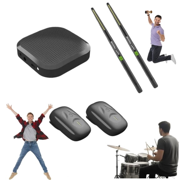 Virtual Electronic Drum Set, Air Drum Sticks Set, Electric Drumsticks, Air Drum with Drumsticks, Pedals, Bluetooth and 8 Sounds, Electric Tabletop Drum Set Machine (5PCS)