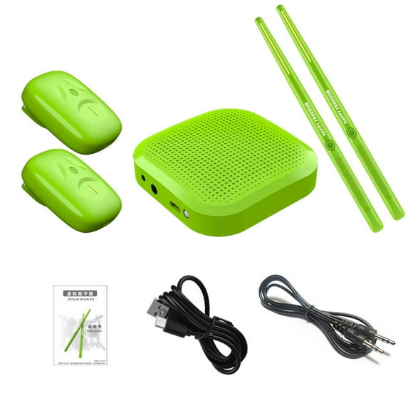 Virtual Electronic Drum Set | Bluetooth Electric Drum Kit With Sticks, Pedals, Speaker | 8 Sound Modes, Portable, Silent Practice, Lightweight Electronic Percussion for Beginners & Pros