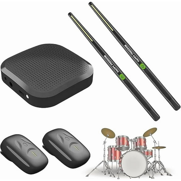 Virtual Electronic Drum Set, Electric Drumsticks Air Drum Set, Air Drum with Drumsticks, Pedals, Bluetooth and 8 Sounds, Electric Tabletop Drum Set Machine for Beginners Adults