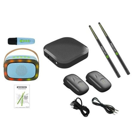 Virtual Electronic Drum Set, Electric Drumsticks Drum Set, Drum with Drumsticks,Pedals,Bluetooth and 8 Sounds,Electric Tabletop D-rum S-et Machine for Beginners Adults1