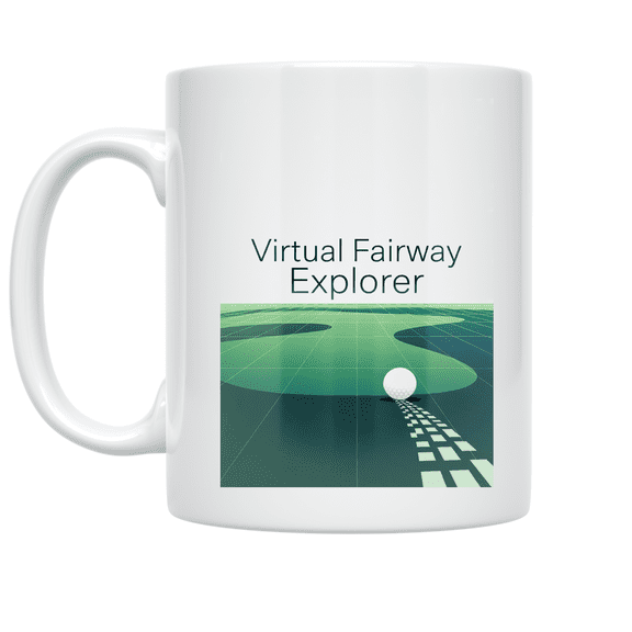 Virtual Fairway Explorer Design - Golf Simulator Fan - 11 oz Ceramic Coffee Mug