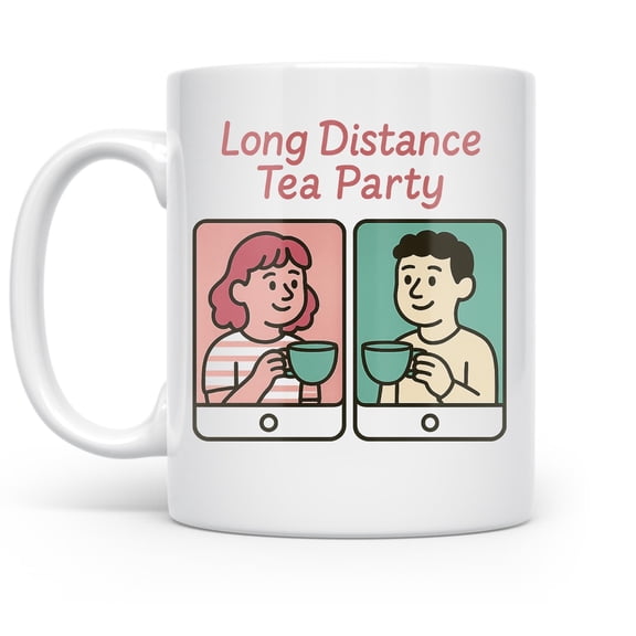 Virtual Friends Video Chat Design - Coffee Lovers - 11 oz Ceramic Coffee Mug