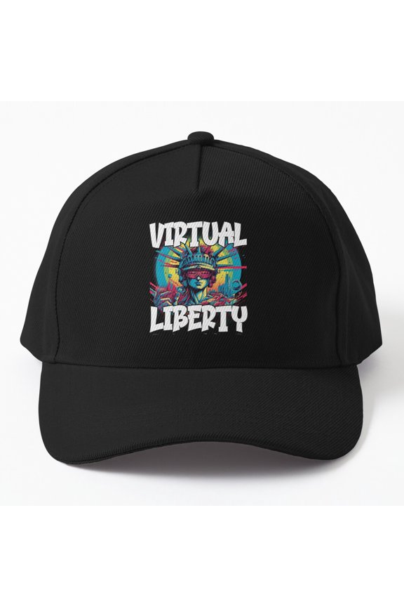Virtual Liberty Baseball Cap, Freedom-Inspired Technology Statement Design, Classic Hat