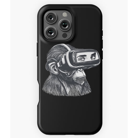 Virtual Primate Monkey in AR VR Phone Case for iPhone 16 15 14 13 12 11 Pro Max