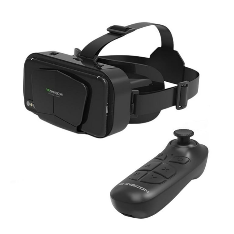 3D VR Headset with Controller Virtual Reality Smart Glasses Helmet 7in  Lenses