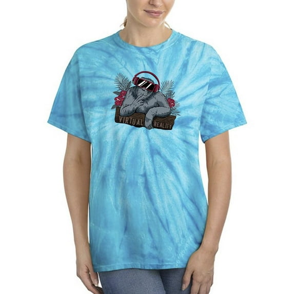 Virtual Reality Funny Monkey Tie Dye Cyclone Women -Image by Shutterstock, Female Small