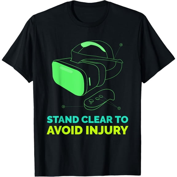 Virtual Reality Hazard VR Stay Clear Avoid Injury Gamer Simulator T-Shirt