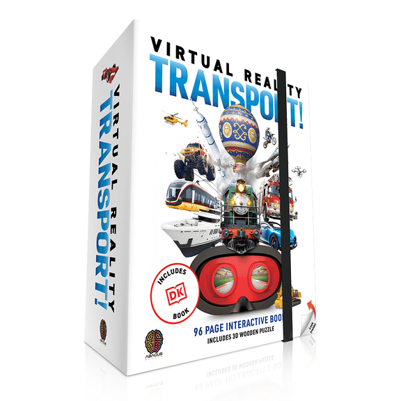 Virtual Reality Transport! with DK Books | Science Kit for Kids, STEM Toys, VR Goggles Included | 96-Page Interactive Book with 3D Race Car Puzzle | Ages 8 to 12