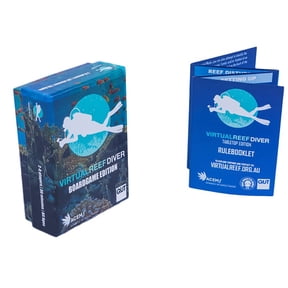 Virtual Reef Diver: Tabletop Edition. Educational Memory Card Game - Age 6+, 2-8 players, 30 Min Game Play. Half Monster Games