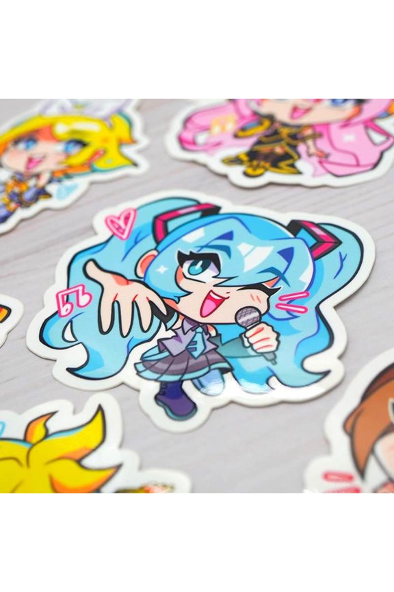 Virtual Singer Series keychains Virtual Singer Teto Rin Len Kaito Luka Anime keychain Cute Car Decals Notebook keychain Pack Gift Decal, RANDOM 1 PACK