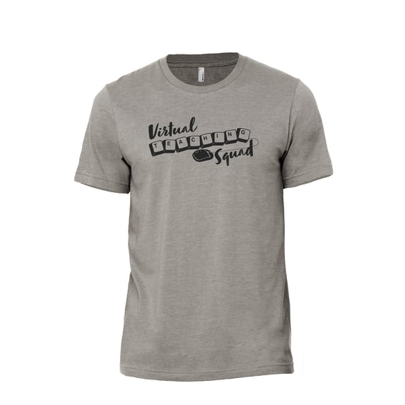 Virtual Teaching Squad Men's Modern Fit Fun Casual T-Shirt Printed Graphic Tee Military Grey 2X-Large