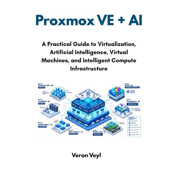 Virtualization and Artificial Intelligen Proxmox VE + AI: A Practical Guide to Virtualization, Artificial Intelligence, Virtual Machines, and Intelligent Compute, Book 1, (Paperback)