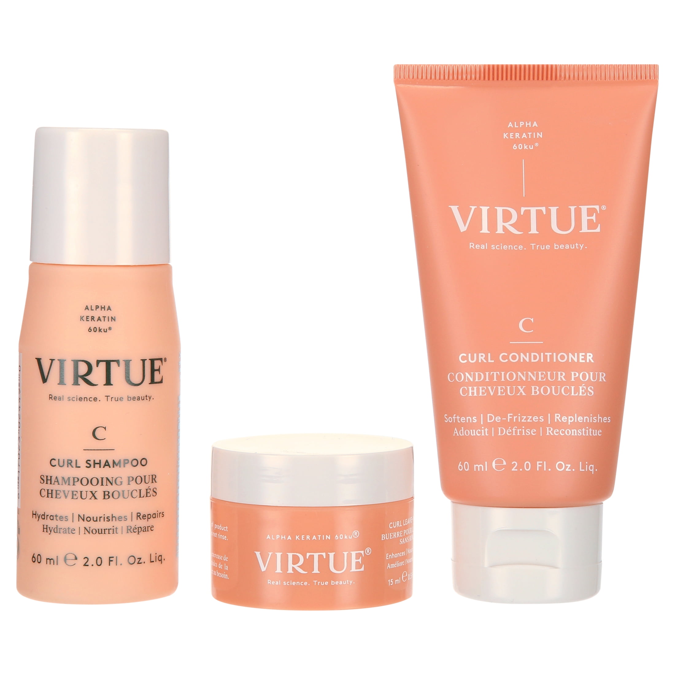 Virtue Hydrating Sulfate-Free and Silicone-Free Curl Discovery Hair Care Kit with Shampoo and Conditioner