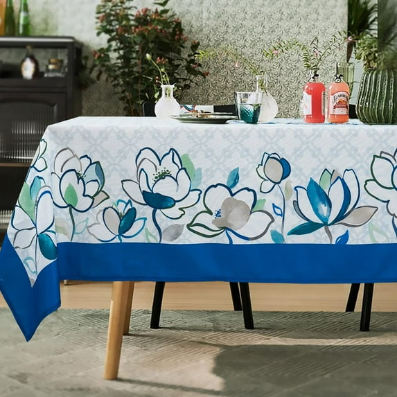 Virtumob Fruit Garden Spring Tablecloth Rectangle 60 x 84 inch, Classic Decor Vintage Pattern Table Cloth for Kitchen Table Indoor/Outdoor, Yellow Oblong/Rectangle