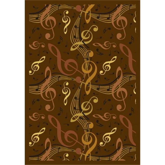 Virtuoso Brown 3 ft.10 in. x 5 ft.4 in. WearOn Nylon Machine Tufted- Cut Pile Whimsy Rug