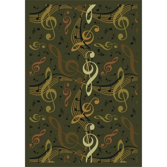 Virtuoso Green 5 ft.4 in. x 7 ft.8 in. WearOn Nylon Machine Tufted- Cut Pile Whimsy Rug