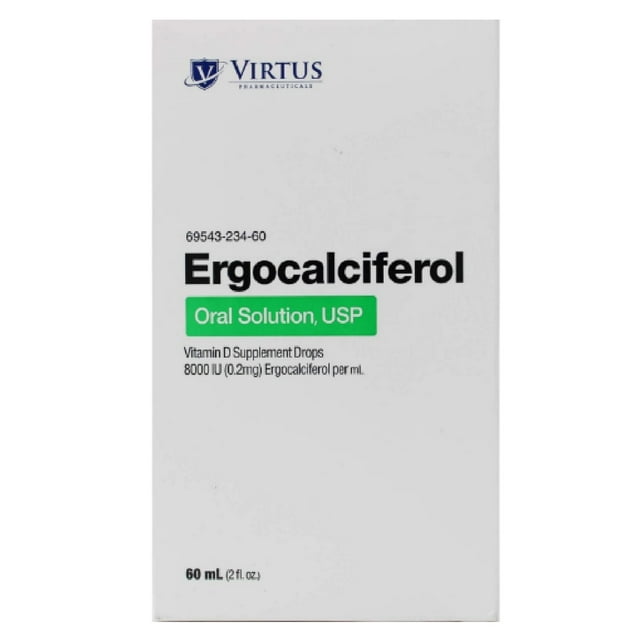 Virtus Ergocalciferol Propylene Glycol Vitamin D Oral Solution 0.2mg