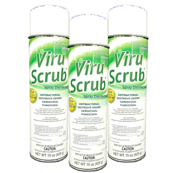ViruScrub Aerosol Disinfectant & Deodorizer, Citrus Scent, 15 oz (3-Pack)