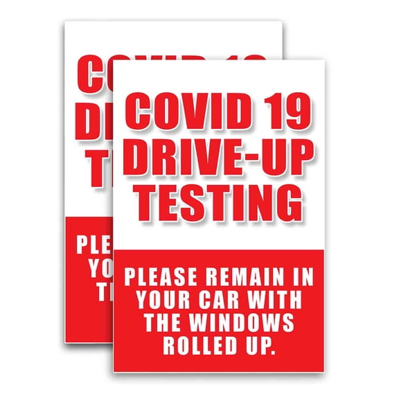 Virus Drive Up Testing (24" X 36") Vinyl Decal Only (Pack of 2) |Sign|Sticker|Poster