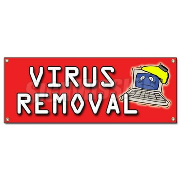 Virus Removal Banner Sign - Computer Repair Fix PC