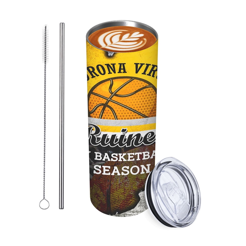 Virus Ruined My Basketball Season 20oz Coffee Mug Cup,Stainless Steel ...