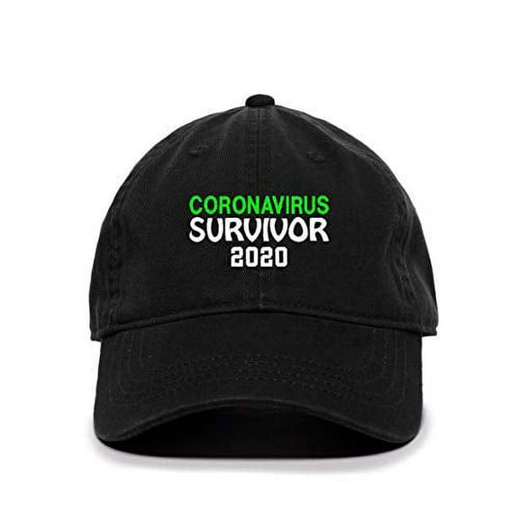 Virus Survivor 2020 Baseball Cap Embroidered Cotton Adjustable Dad Hat Black