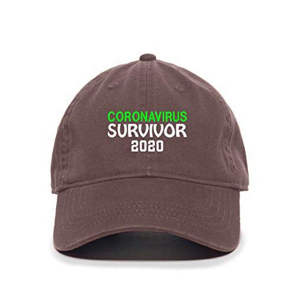 Virus Survivor 2020 Baseball Cap Embroidered Cotton Adjustable Dad Hat Brown
